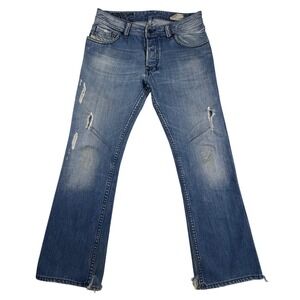 Diesel Zaf Special Jeans Wash 0089X Blue Distressed Bootcut Mens W31 L30‎ Italy